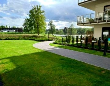 Marina Green Iława - widok na jezioro, ogródek z tarasem, podziemny parking, nawet 6 łóżek