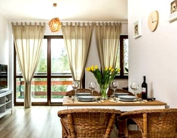 Apartament z widokiem na góry i las