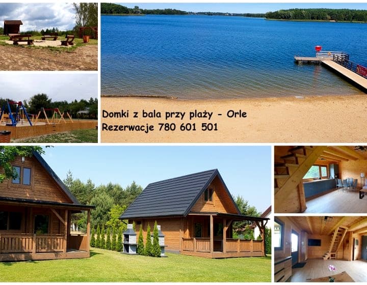Domki z bala przy plaży nad Głuszyńskim Orle 72B