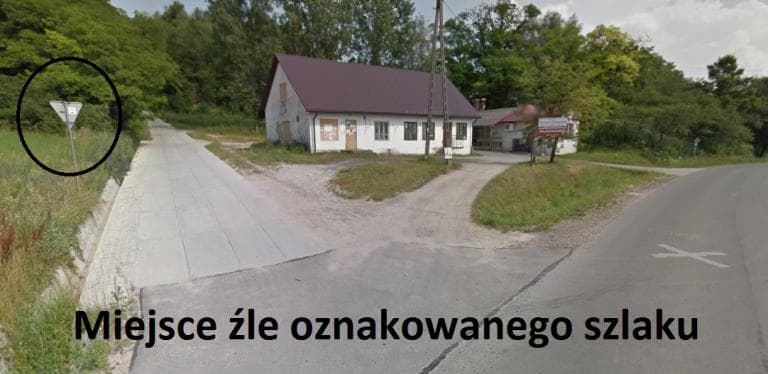 Źle oznakowany szlak czerwony