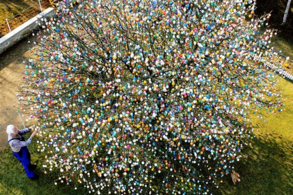 Drzewko Wielkanocne z tysiącami pisanek - 8 niezwykłych atrakcji na Wielkanoc - spędź czas inaczej niż zwykle