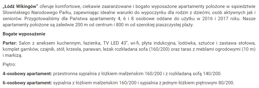 Przykład czytelnego opisu