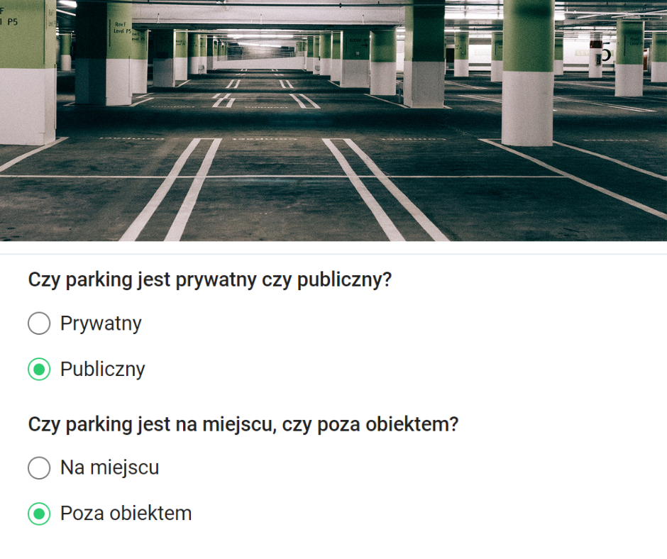 miejsce parking - Nocleg z parkingiem dla gości - prezentacja w ofercie