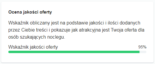 wskaznik jakosci oferty - Rok pod znakiem pandemii - co zmieniło się w Noclegowo w 2020